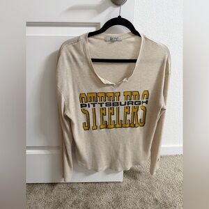 Steelers Pittsburgh Beige Long Sleeve Top